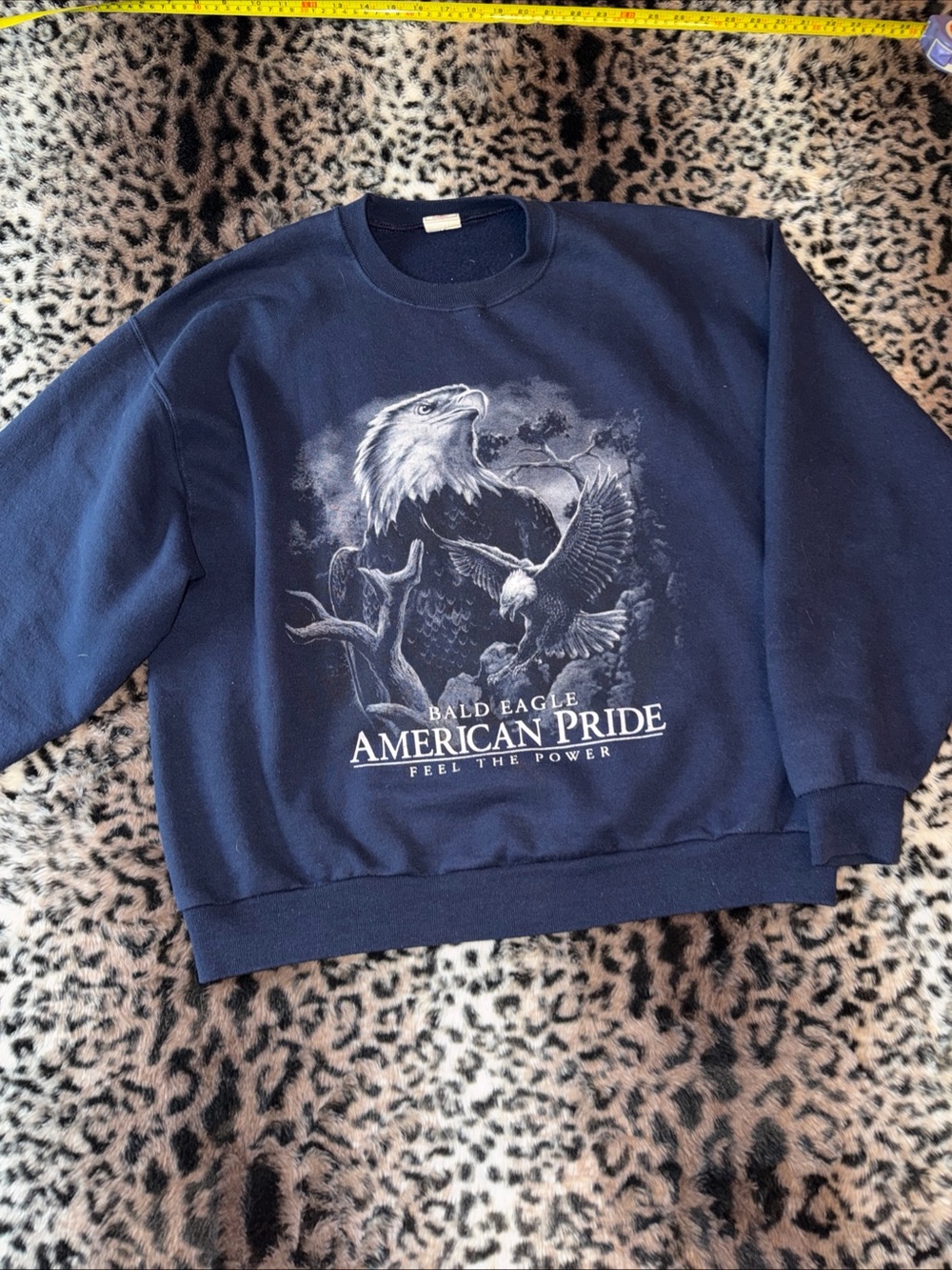Vintage Bald Eagle American USA Crewneck pullover Sweatshirt Mens Med 90s core